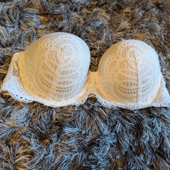 Victoria's Secret Angels Strapless Bra Ivory 32D EUC - Picture 1 of 6
